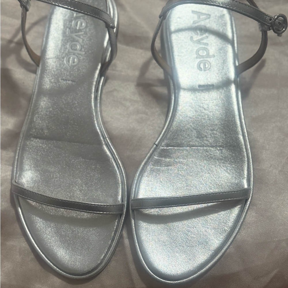 Aeyde Nettie Leather Sandals - Silver - Picture 3 of 6